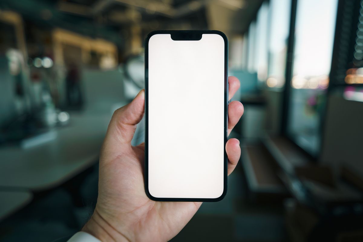Mobiele communicatie: ontvanger met smartphone, illustratieve stockfoto